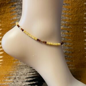9 inch butter & honey amber anklet